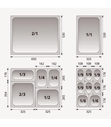Cubetas GN Cubeta GN 2/3 Acero Inoxidable AISI 304 Irimar 7523020