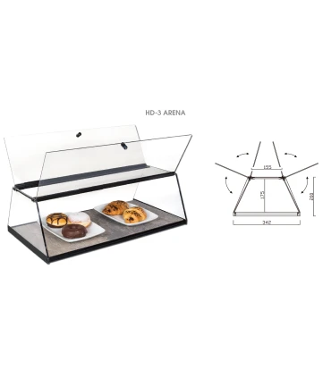 Vitrinas para pastas y bocadillos Vitrina neutra cerrada de metacrilato doble puerta HD-3 Vitrinas Gómez
