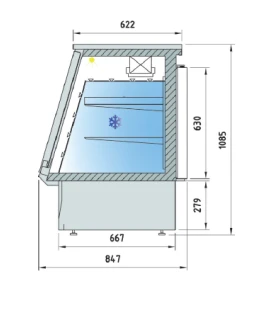 Vitrina Refrigerada con doble acceso 1300mm Docriluc VCC-9-13