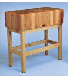 Tajo de madera de 4 patas sin portacuchillos altura 90 cms