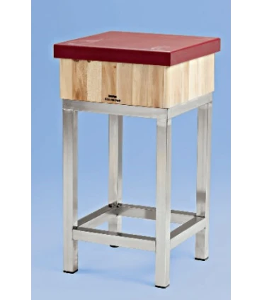 Tajos de Corte Tajo de madera con 4 patas en inox, taco 5 cms de polietileno altura 85 cms Sacopisa V-FIS