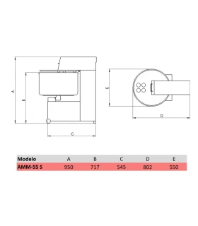 Amasadora de Carne 55 litros AK Ramon AMM-55