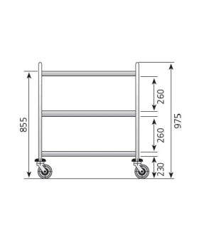 Carro inox de servicio 3 estantes de 1000x600 Edenox CER-1063