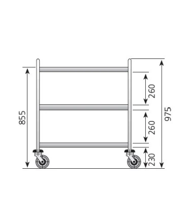 Carros de Servicio Carro inox de servicio 3 estantes de 1000x600 Edenox CER-1063 Edenox 19005215