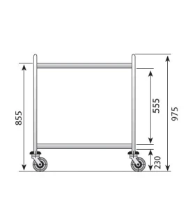 Carro inox de servicio 2 estantes de 800x500 Edenox CE-852