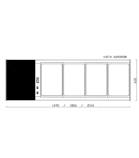 Vitrina Fría de Sobremesa 4 bandejas GN 1/1 1816x610x430mm