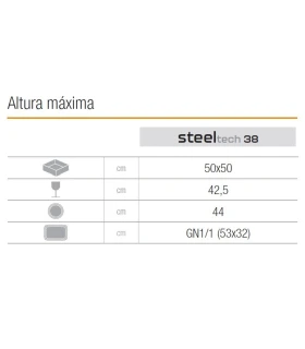 Lavavajillas de Cúpula Analógico cesta 50x50 Colged Steel Tech 38