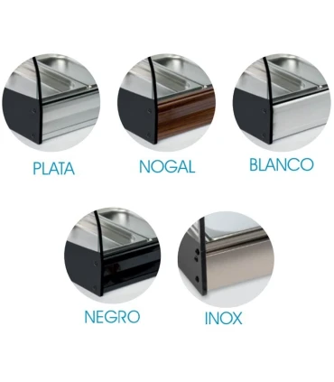 Vitrinas de Tapas Vitrina refrigerada curva con 6 bandejas GN 1/3 FR-6i Vitrinas Gómez FR-6i