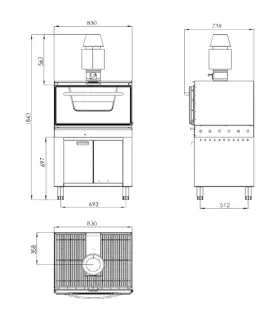 Horno de Brasa 100 comensales Edenox HB-70-A