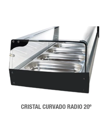 Vitrinas de Tapas Vitrina refrigerada Tapas con cristal curvo Radio 20º Vitrinas Gómez