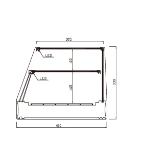 Vitrina refrigerada recta 2 pisos cuba plana 1216 mm de largo ABF-120R