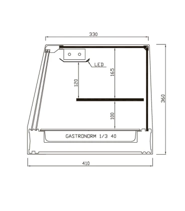 Vitrinas de Sushi Vitrina refrigerada Sushi 2 pisos 8 bandejas GN 1/3 SHS-8iE Vitrinas Gómez SHS-8IE