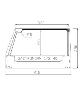 Vitrina refrigerada recta R-4i con 4 bandejas GN 1/3