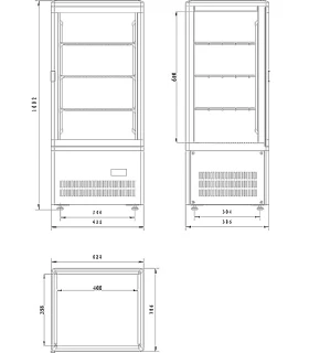 Vitrina 4 Caras Refrigerada de Sobremesa Edenox Vives