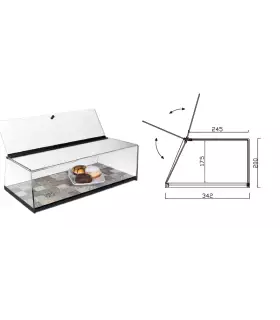 Vitrina neutra cerrada de metacrilato 1 estante HD-1