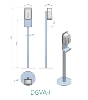 Dispensador automático de gel con pie soporte en acero inoxidable D...