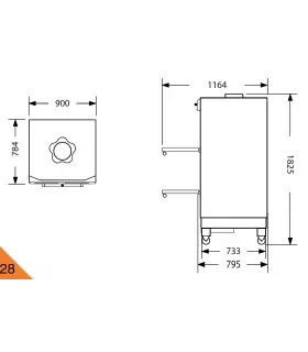 Horno de brasa 2 puertas Pira 90 D LUX (150 comensales)