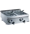 Freidora a gas doble de sobremesa de 7+7 litros 1 cuba en forma de "V" Zanussi Serie 700