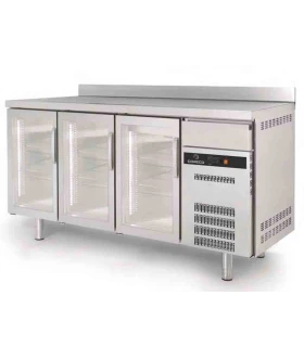 Mesa Snack Refrigerada 2020x600mm 3 puertas cristal Coreco TSRV-200-S