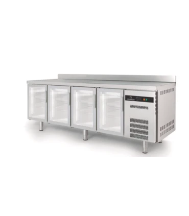 Mesas Frías Snack fondo 600mm Mesa Snack Refrigerada 2545x600mm 4 puertas de cristal Coreco TSRV-250-S Coreco TSRV-250-S