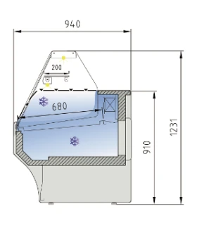 Vitrina Refrigerada Expositora Charcutera Recta Fondo 900 VE-9-10-R