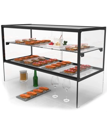 Vitrinas para pastas y bocadillos Vitrina neutra de cristal 2 Pisos con pasaplatos inferior Sayl EP36Z Sayl EP36Z