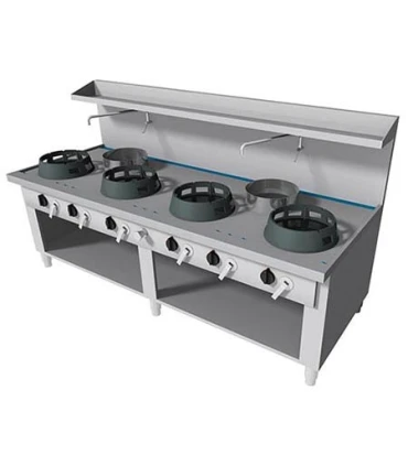 Cocinas Wok Cocina Wok de 6 quemadores con grifo y base abierta MGC06239 Importación 1106-765.005