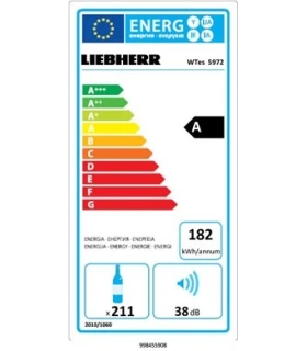 Vinoteca expositora Liebherr Vinidor WTes 5972 de 2 temp. (211 bote...