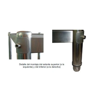 Estanterías Estantería desmontable de 4 estantes lisos inox 1200mm de largo Irimar 7650605