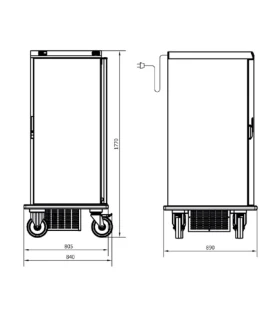 Carro Frío 1 puerta 38 GN 1/1 Distform ACGF