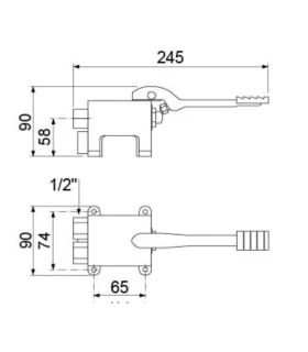 Pedal agua fría/caliente progresivo montaje en suelo empalme 1/2"