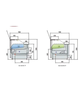 Vitrina 1300mm Modular Refrigerada Charcutera Cristal Recto Elevabl...