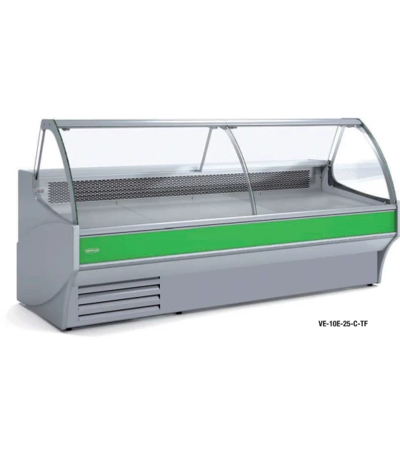 Vitrina 2025mm Modular Refrigerada Charcutera Cristal Curvo Elevable VE-10E-20-C