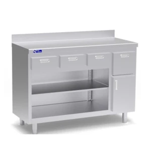 Mueble cafetero en acero inoxidable Oscar Zarzosa