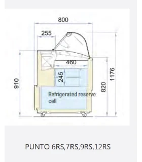 Vitrina de Helados Cristal Curvo para 12+12 cubetas de 5l Punto 12S