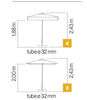 Ezpeleta Faro mástil Inox Parasol 2x2m