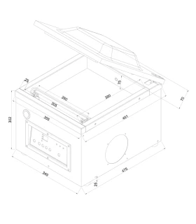 Envasadora por tiempo barra 26cms Edenox VAKSIC-8 E