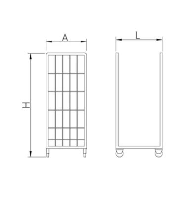 Carros de Servicio Carro de transporte 720x800x1800mm Fricosmos 476002