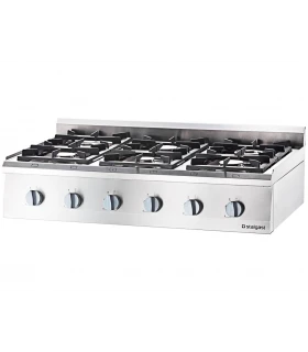 Cocina a gas de sobremesa 6 fuegos 3,5+2x5+2x7+9 kW Stalgast