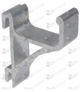 Clip soporte aluminio para rejilla Makro L 25,5mm An 9mm H 32,5mm