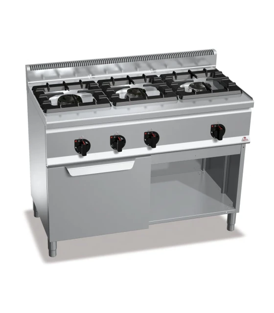 Cocina 3 Fuegos con Horno a Gas Bertos High Power 600 G6F3H12