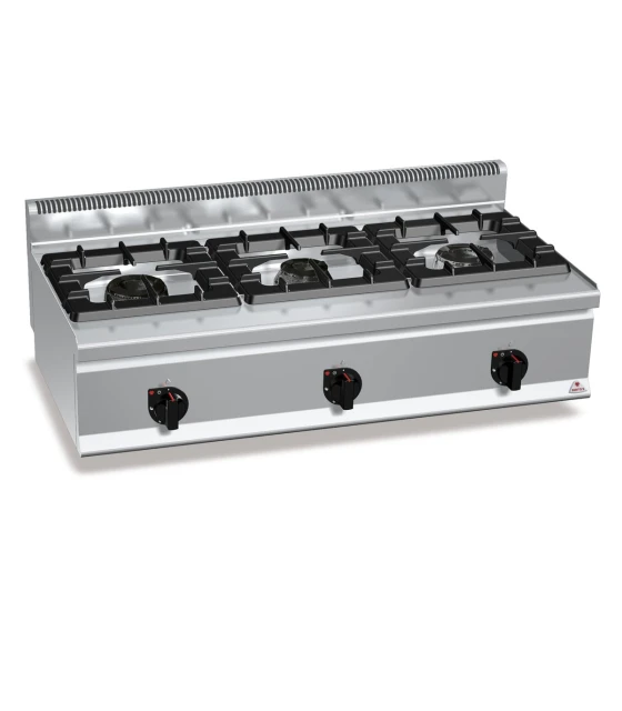 Cocina 3 Fuegos a Gas de sobremesa Bertos High Power 600 G6F3BH12