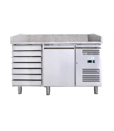 Mesas Frías Fondo 700mm Mesa fría pizzera con 1 puerta + 1 módulo de cajones para pasta Forcold G-PZ1610TN-FC