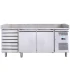 Mesas Frías Fondo 800mm Mesa fría pizzera con 2 puertas + 1 módulo de cajones para pasta Forcold G-PZ2610TN-FC