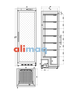 Armario Expositor de Congelados 1 puerta 258 litros Edenox ANS-401-C HC