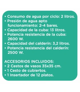 Lavavasos con Cesta de 35x35 Compack modelo X25E
