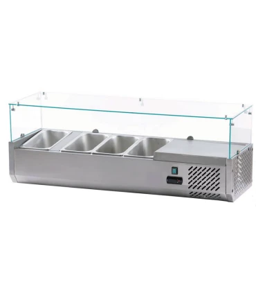 Vitrinas de Ingredientes Vitrina de Ingredientes 180x34 con cubierta de cristal 8 GN 1/4 Irimar 7646050