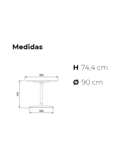 Mesa Resol Toledo Redonda XL Ø 90 y 100 cms