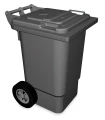 Contenedor de desperdicios de 60 litros con tapa y ruedas