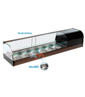 Vitrina refrigerada curva 2 pisos con 8 bandejas GN 1/3 FR-8iE